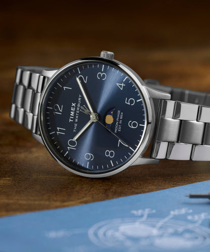 Timex Waterbury Classic Moon Phase 40mm Stainless Steel Bracelet Watch