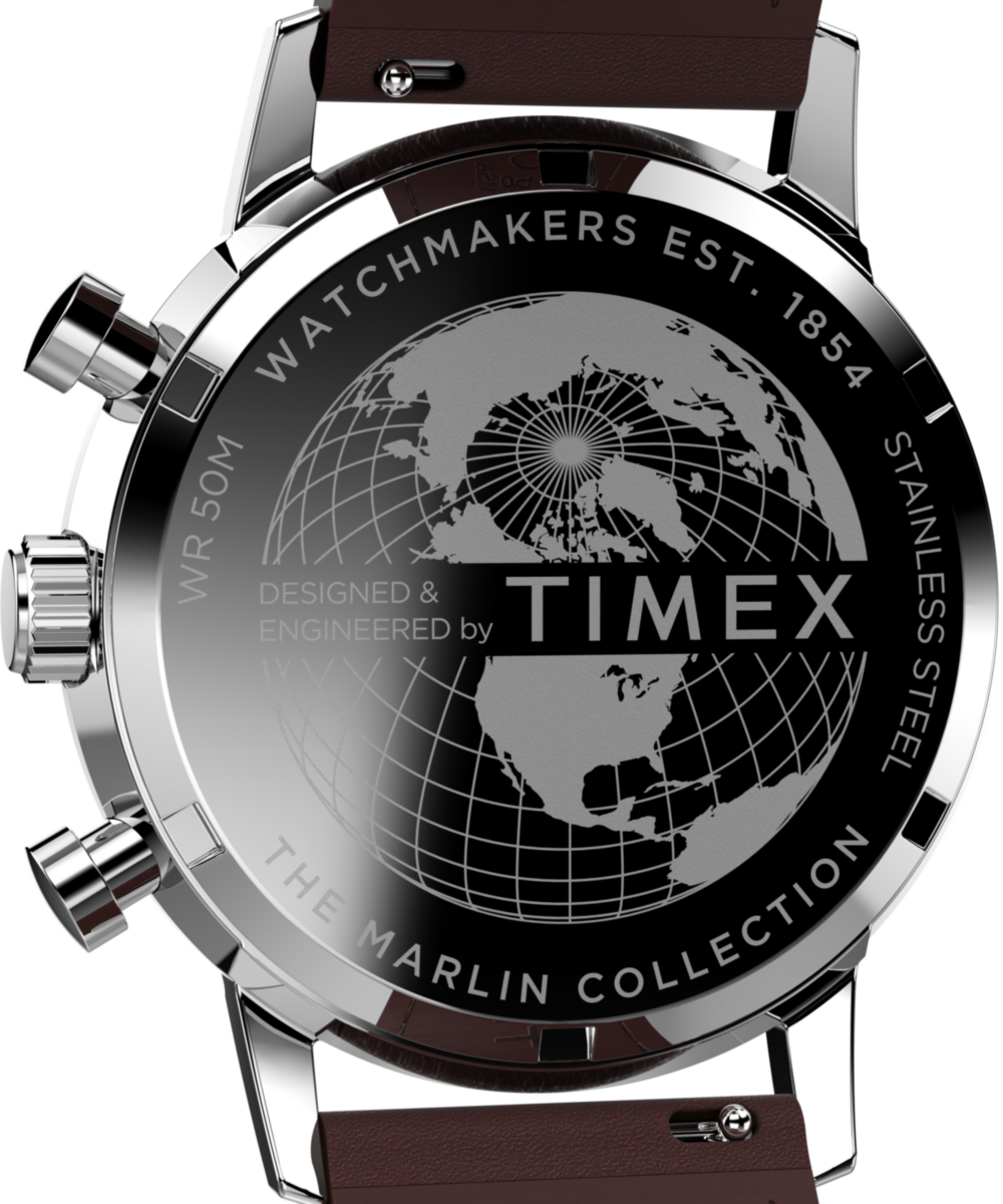 Timex Marlin Chronograph Tachymeter 40mm Leather Strap Watch