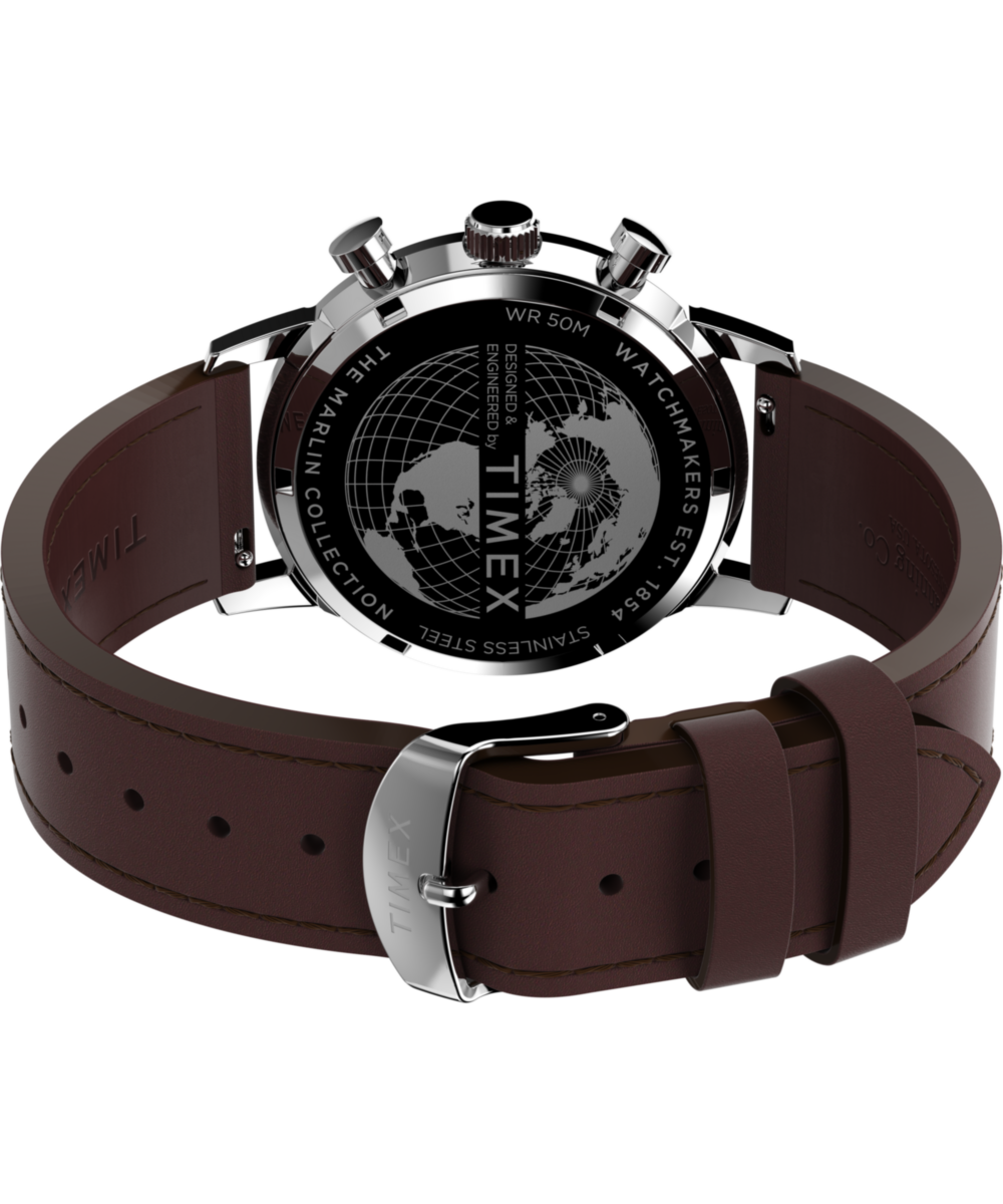 Timex Marlin Chronograph Tachymeter 40mm Leather Strap Watch