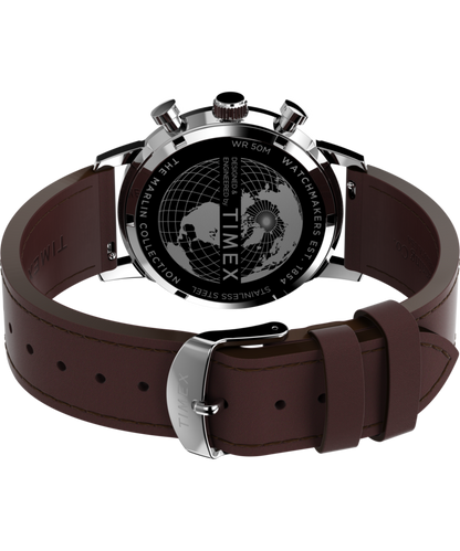Timex Marlin Chronograph Tachymeter 40mm Leather Strap Watch
