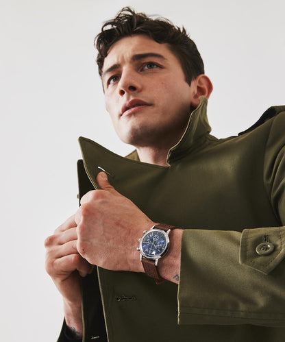 Timex Marlin Chronograph Tachymeter 40mm Leather Strap Watch