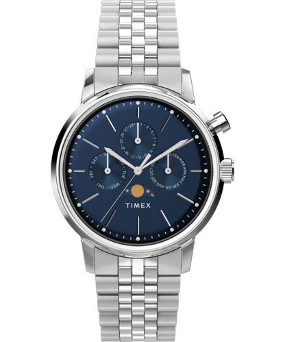 Timex Marlin Moon Phase 40mm Stainless Steel Bracelet Watch
