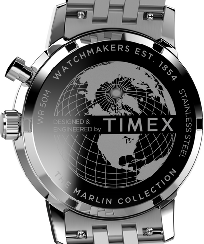 Timex Marlin Moon Phase 40mm Stainless Steel Bracelet Watch