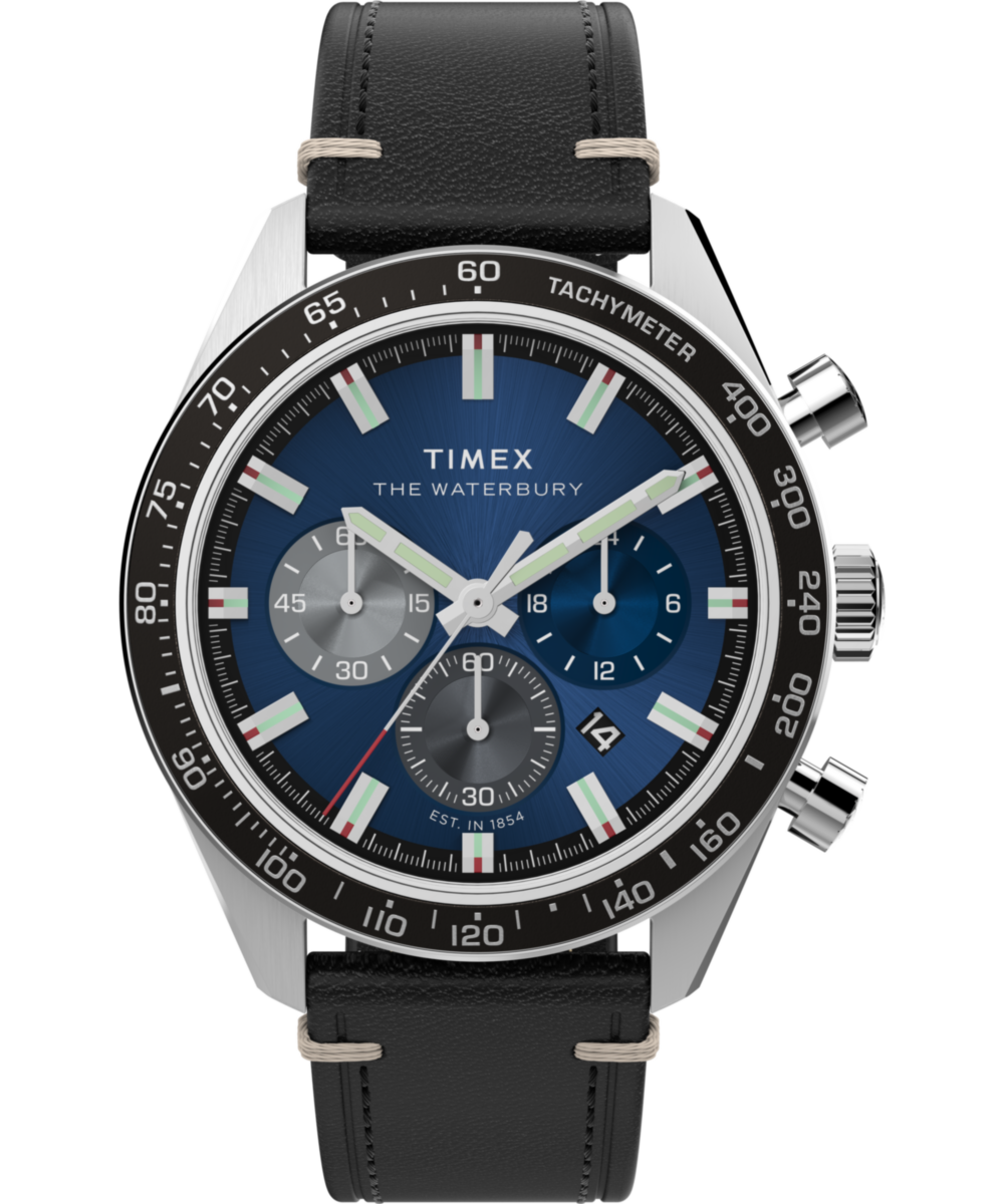 Timex Waterbury Traditional Chronograph 41mm Leather Strap Watch