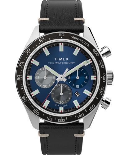 Timex Waterbury Traditional Chronograph 41mm Leather Strap Watch