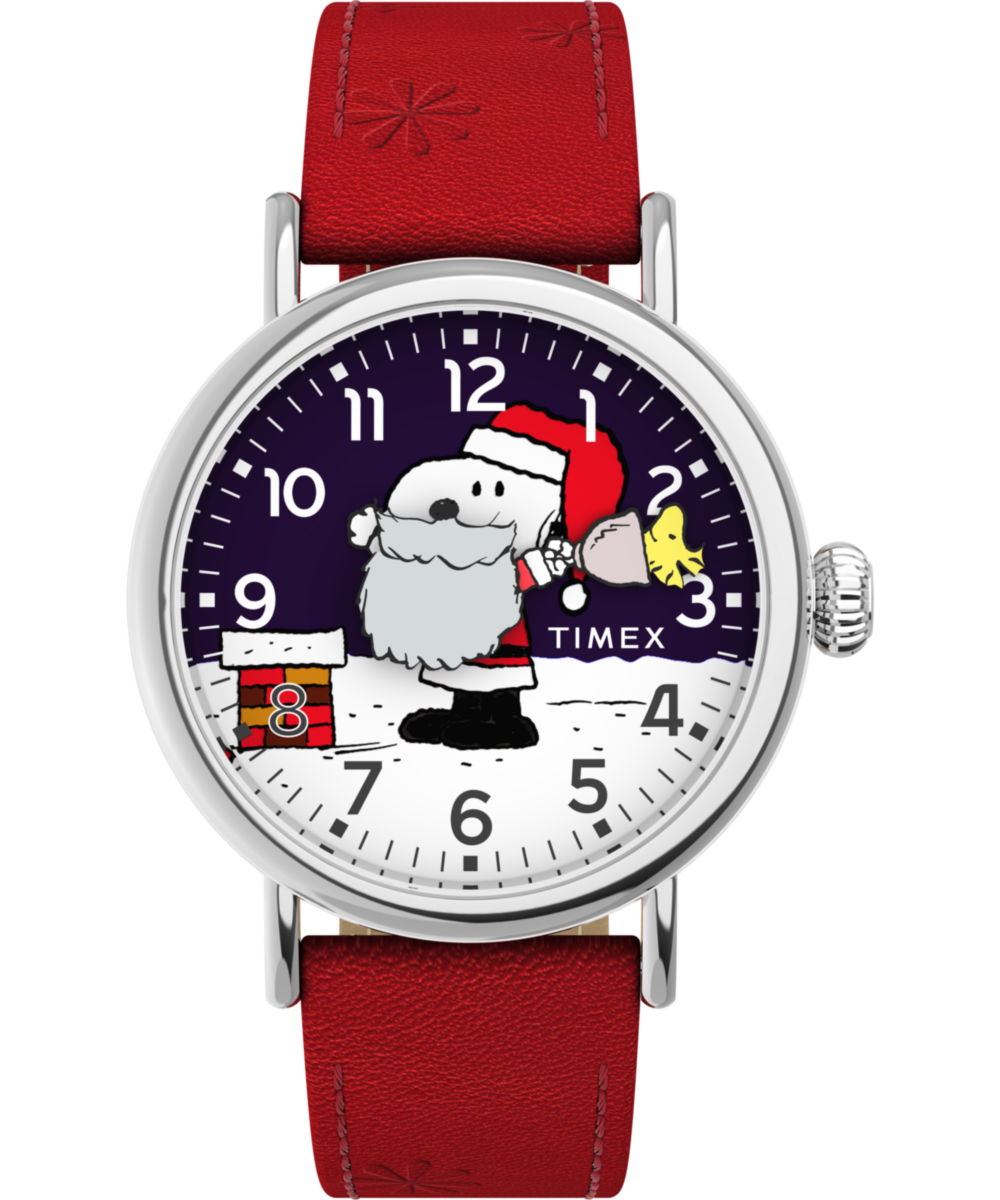 Timex Peanuts x Timex Standard Snoopy Santa 40mm Leather Strap Watch