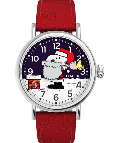 Timex Peanuts x Timex Standard Snoopy Santa 40mm Leather Strap Watch