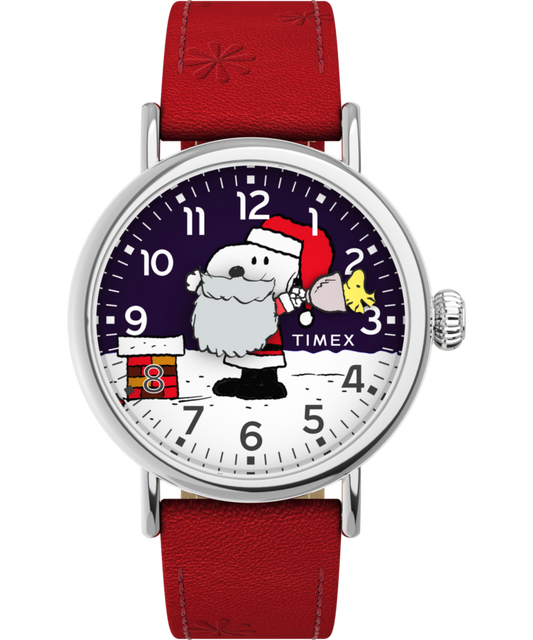 Timex Peanuts x Timex Standard Snoopy Santa 40mm Leather Strap Watch