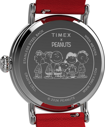Timex Peanuts x Timex Standard Snoopy Santa 40mm Leather Strap Watch
