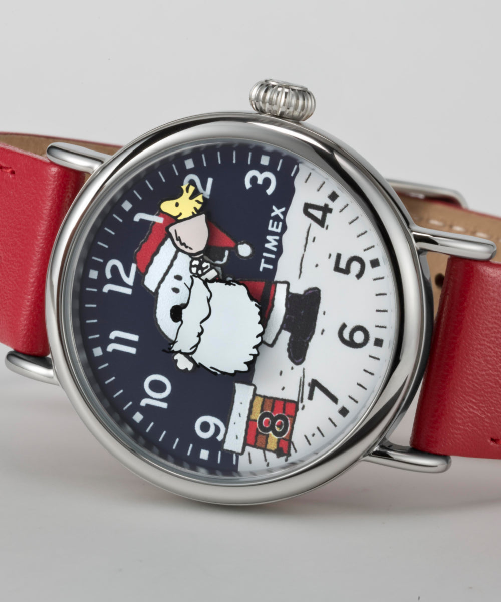 Timex Peanuts x Timex Standard Snoopy Santa 40mm Leather Strap Watch