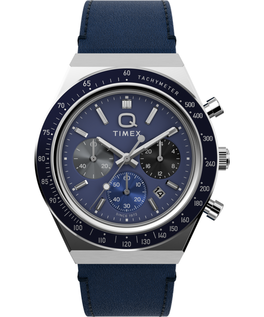 Timex Q Timex Chronograph 40mm Leather Strap Watch