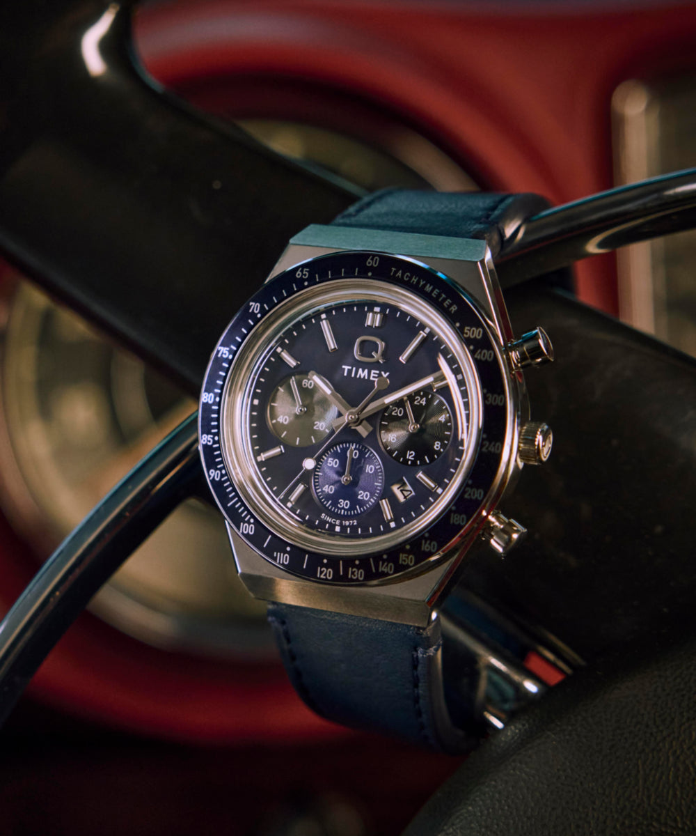 Timex Q Timex Chronograph 40mm Leather Strap Watch