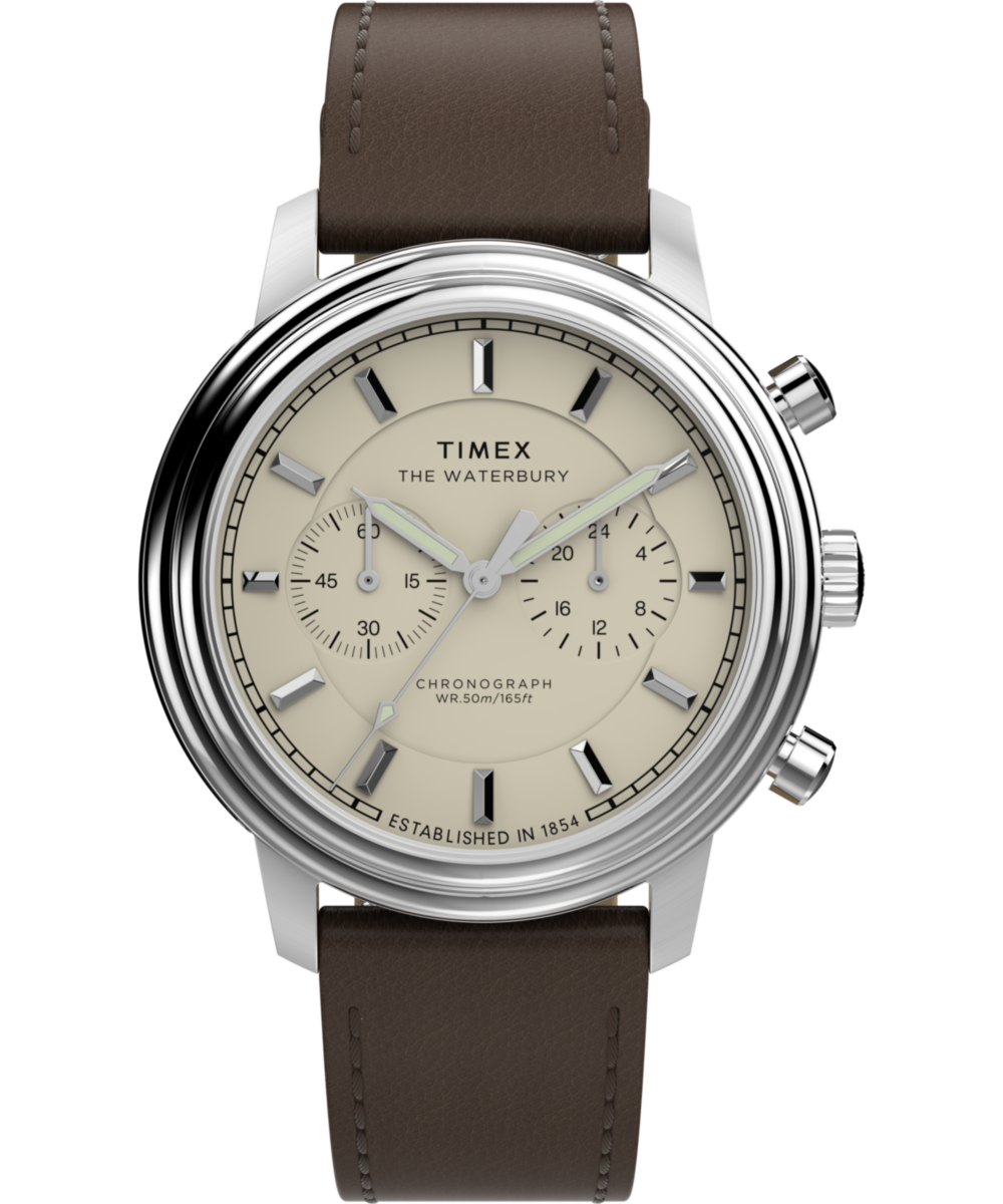 Timex Waterbury Metropolitan Chronograph 41mm Leather Strap Watch