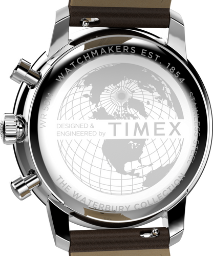 Timex Waterbury Metropolitan Chronograph 41mm Leather Strap Watch