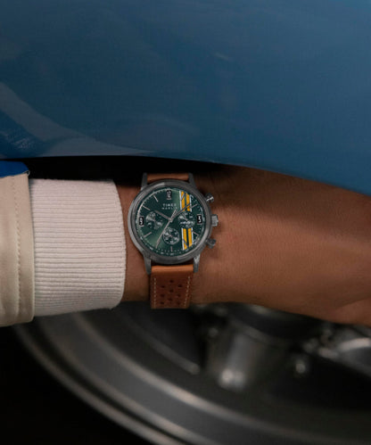 Timex Marlin Chronograph Tachymeter 40mm Leather Strap Watch
