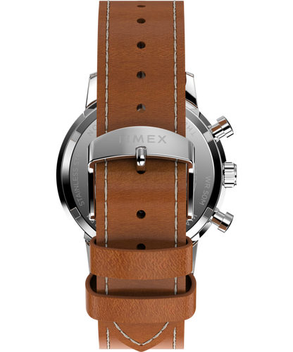 Timex Marlin Chronograph Tachymeter 40mm Leather Strap Watch