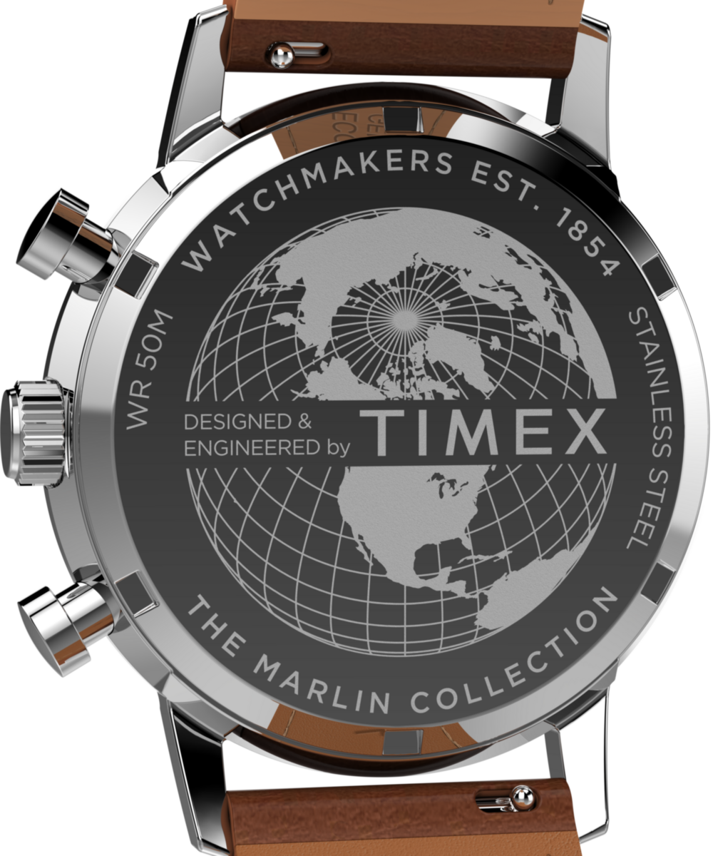 Timex Marlin Chronograph Tachymeter 40mm Leather Strap Watch