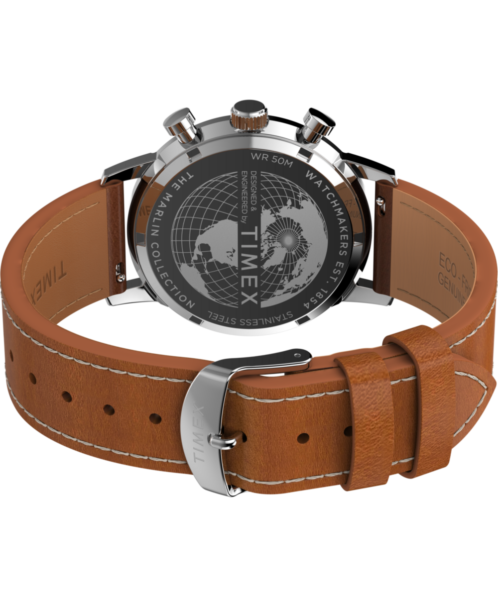 Timex Marlin Chronograph Tachymeter 40mm Leather Strap Watch