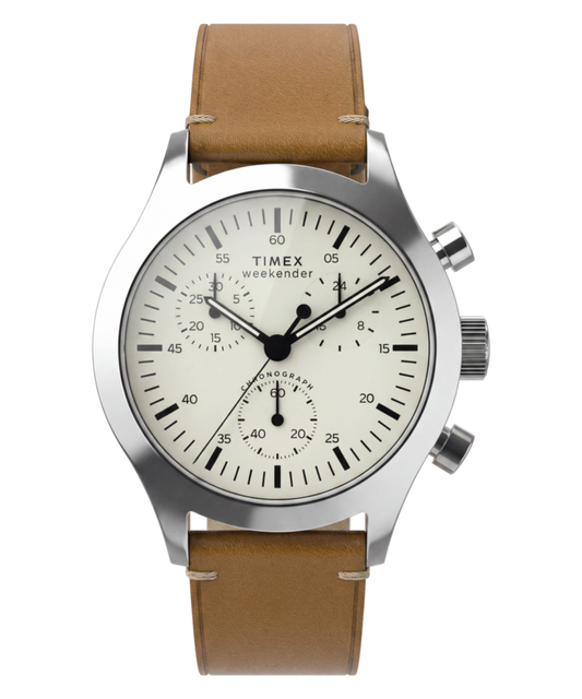 Timex Timex Weekender New England Chronograph 40mm Leather Strap Watch