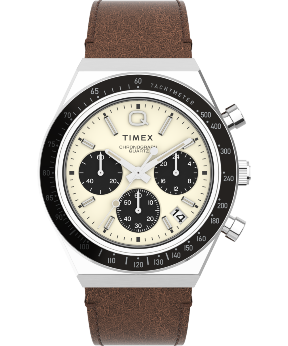 Timex Q Timex Chronograph 40mm Leather Strap Watch