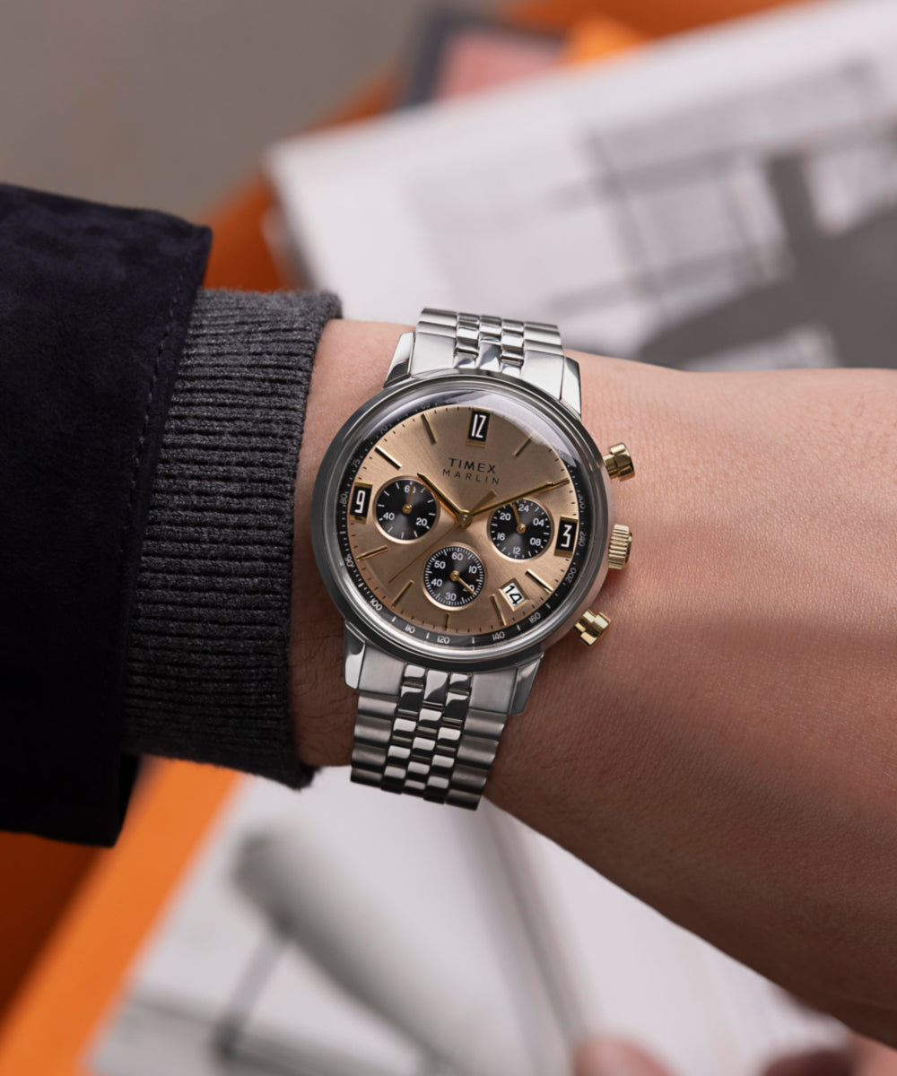 Timex Marlin Chronograph Tachymeter 40mm Stainless Steel Bracelet Watch