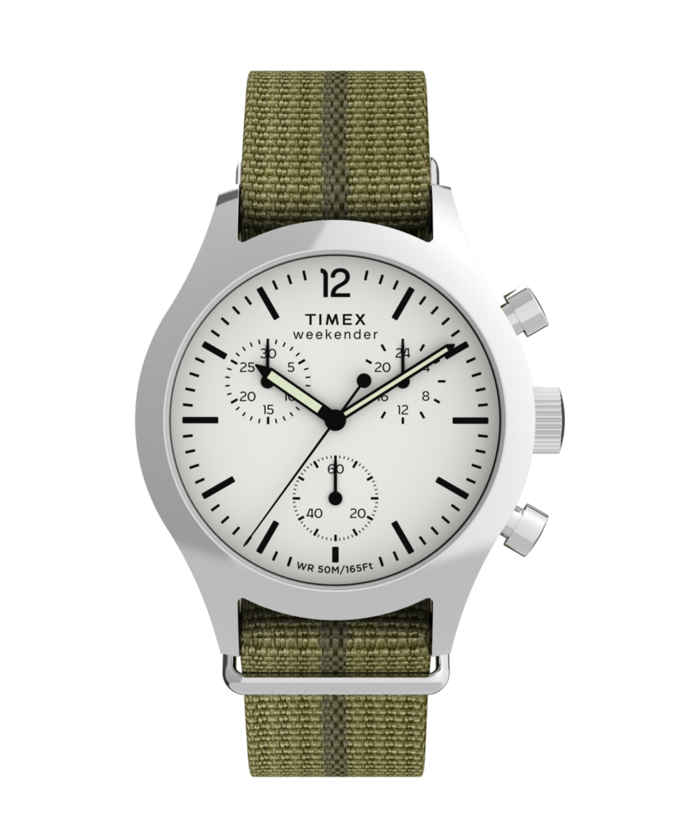 Timex Timex Weekender New England Chronograph 40mm Eco-Conscious Fabric Stra