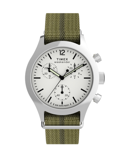 Timex Timex Weekender New England Chronograph 40mm Eco-Conscious Fabric Stra