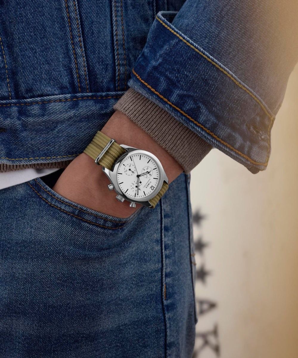 Timex Timex Weekender New England Chronograph 40mm Eco-Conscious Fabric Stra