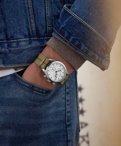 Timex Timex Weekender New England Chronograph 40mm Eco-Conscious Fabric Stra