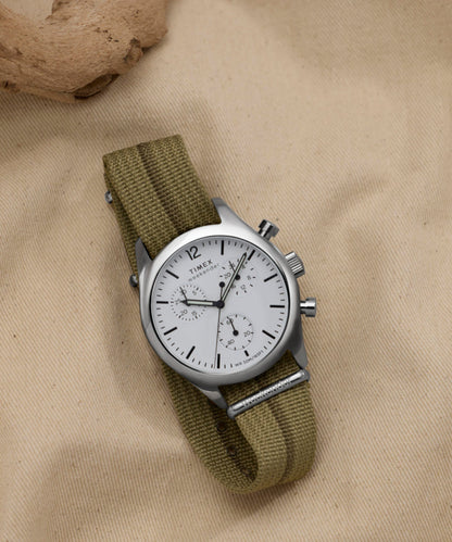 Timex Timex Weekender New England Chronograph 40mm Eco-Conscious Fabric Stra