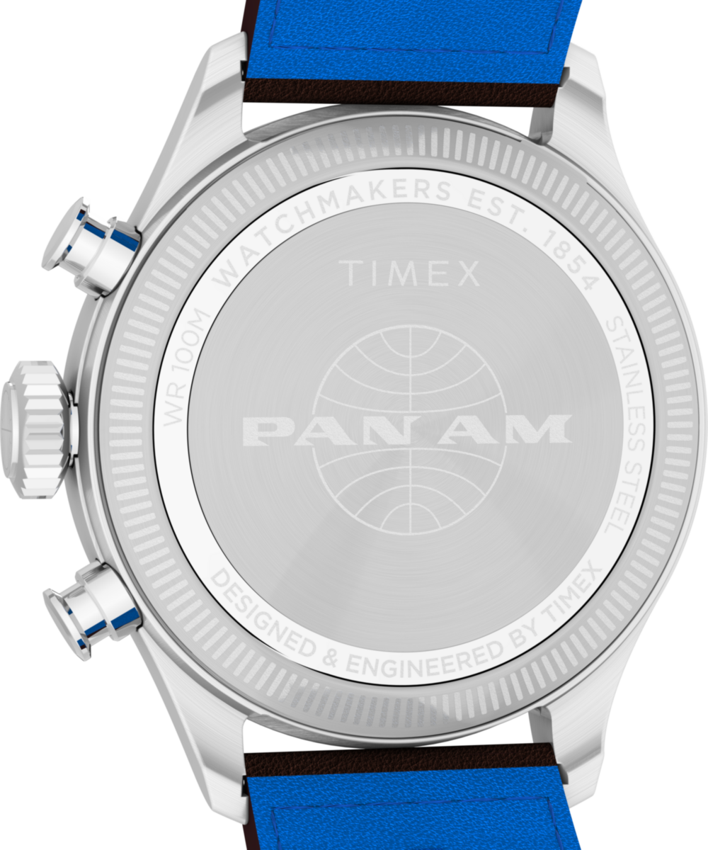 Timex Timex x Pan Am Waterbury Ace Chronograph 41mm Leather Strap Watch