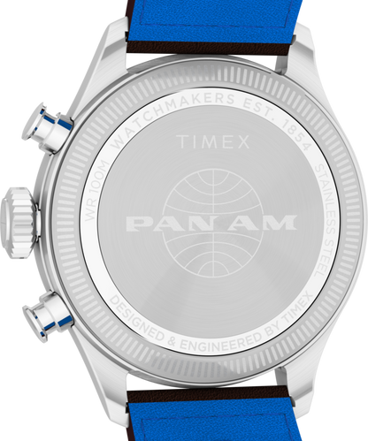 Timex Timex x Pan Am Waterbury Ace Chronograph 41mm Leather Strap Watch