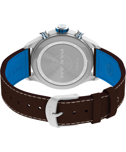 Timex Timex x Pan Am Waterbury Ace Chronograph 41mm Leather Strap Watch
