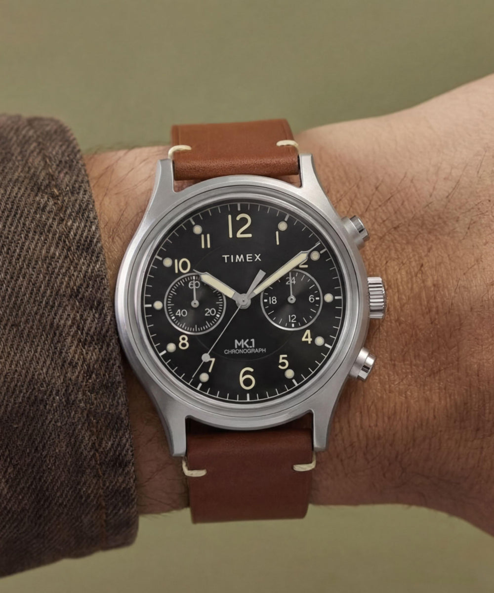 Timex MK1 Chronograph 40mm Leather Strap Watch