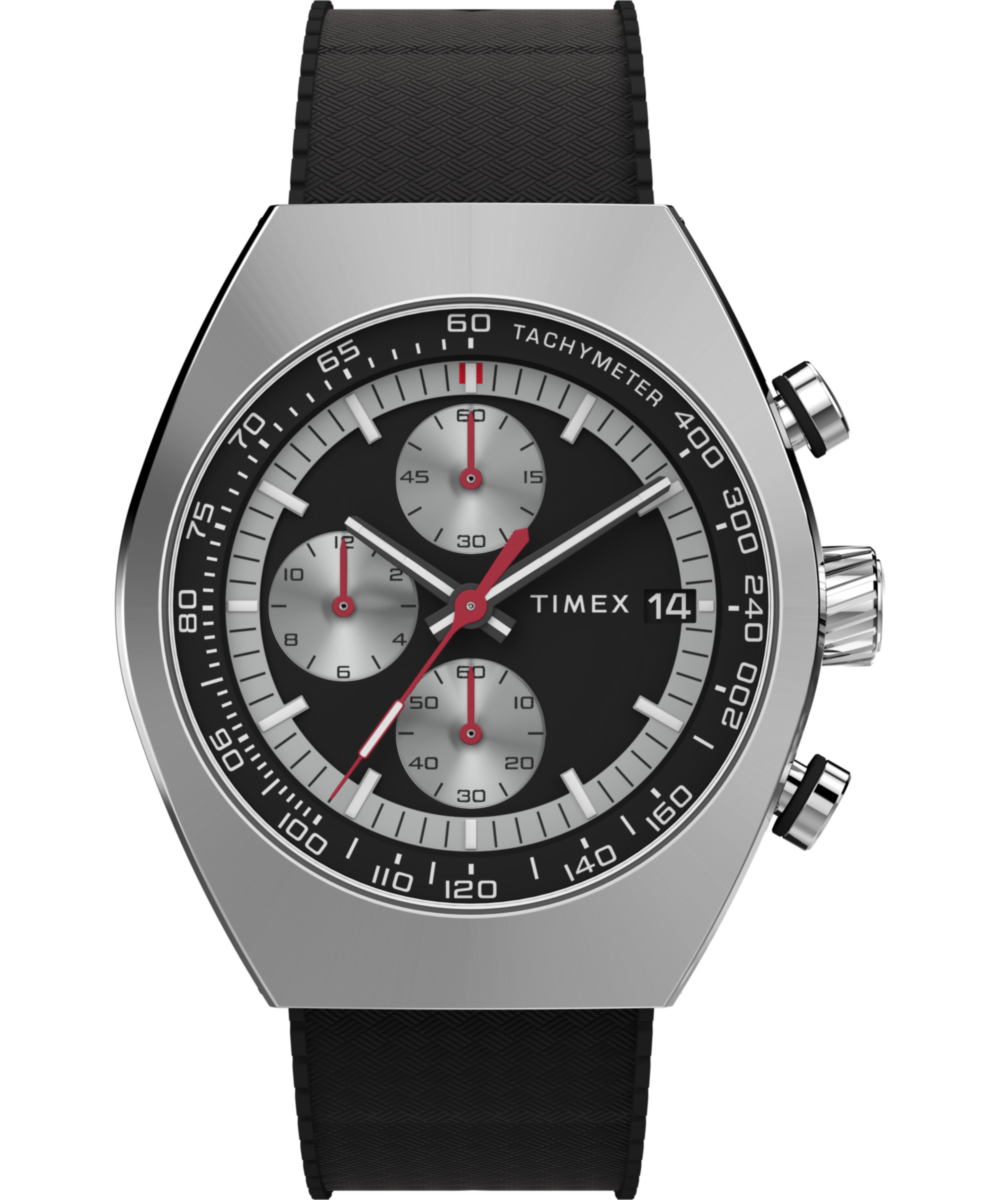 Timex Timex Legacy Tonneau Chronograph 42mm Synthetic Rubber Strap Watch
