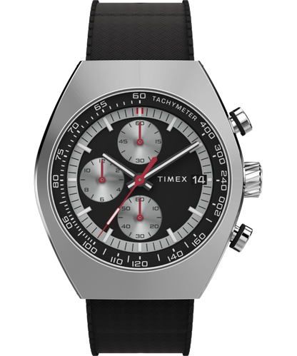 Timex Timex Legacy Tonneau Chronograph 42mm Synthetic Rubber Strap Watch