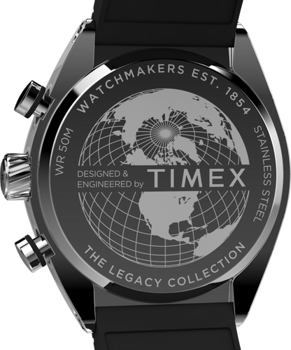 Timex Timex Legacy Tonneau Chronograph 42mm Synthetic Rubber Strap Watch