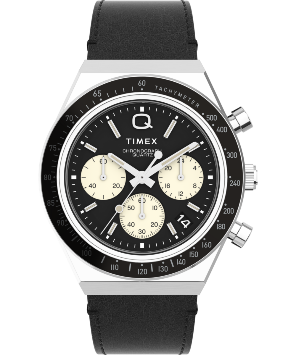 Timex Q Timex Chronograph 40mm Leather Strap Watch