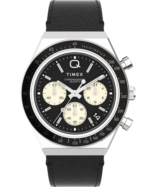 Timex Q Timex Chronograph 40mm Leather Strap Watch