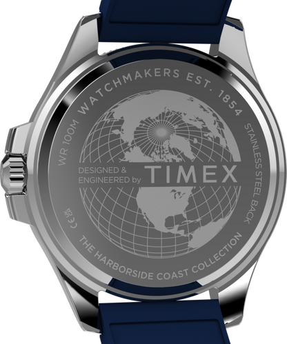 Timex Harborside Coast Multifunction 43mm Synthetic Rubber Strap Watch