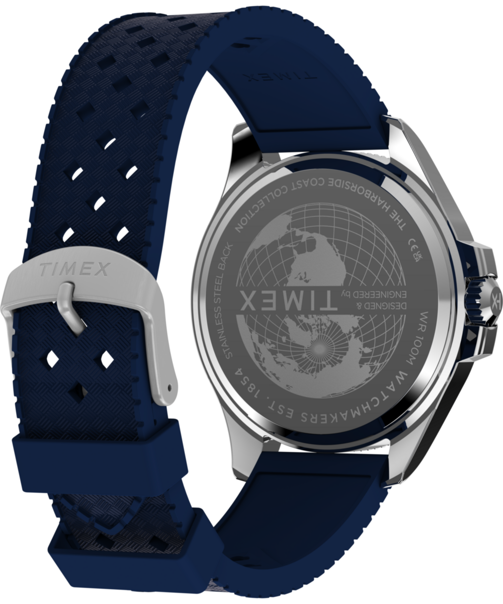Timex Harborside Coast Multifunction 43mm Synthetic Rubber Strap Watch