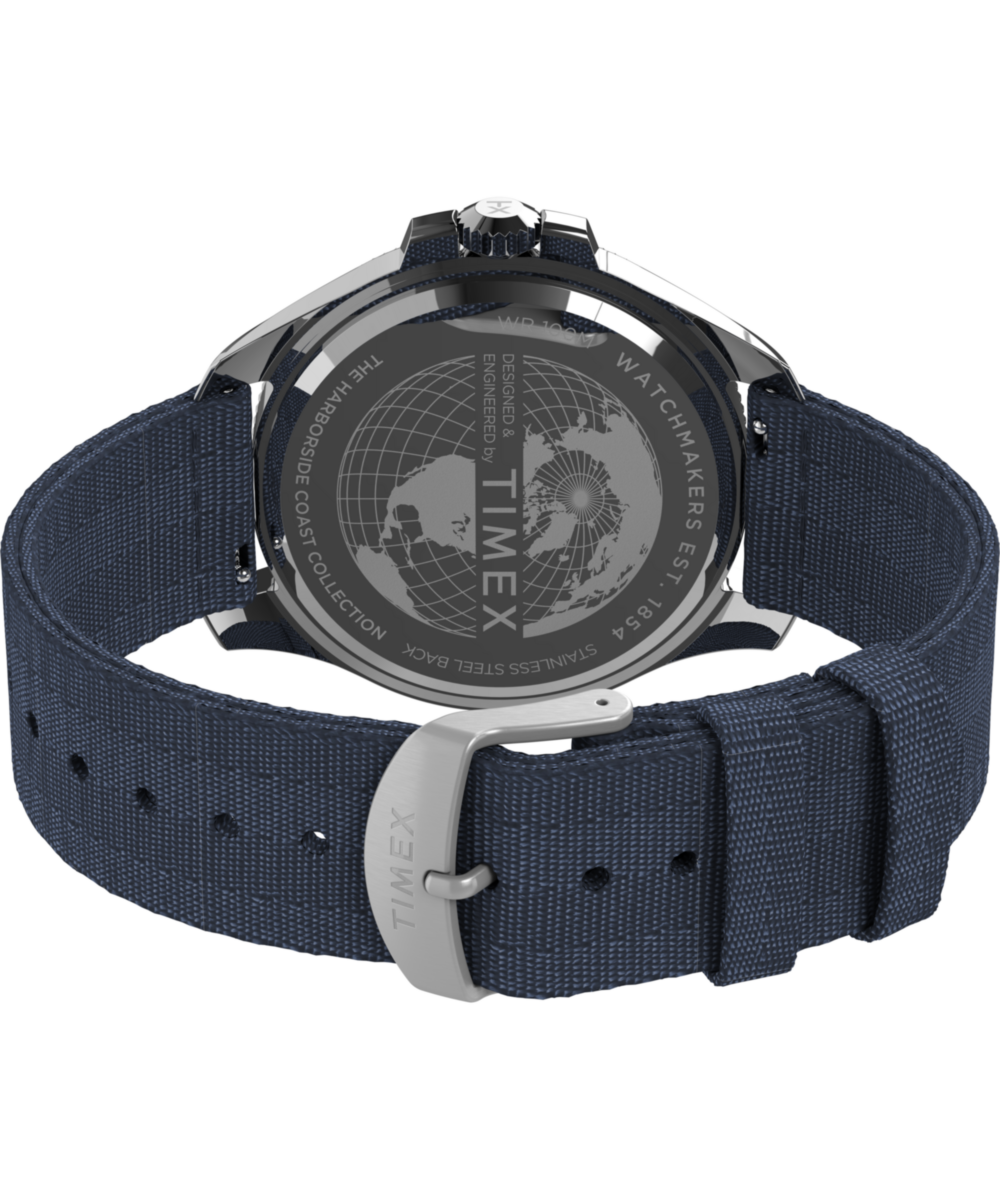 Timex Harborside Coast 44mm Recycled Fabric Strap Watch