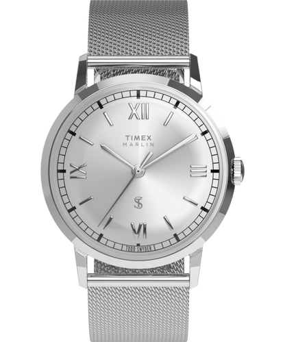 Timex Todd Snyder x Timex Marlin Mesh 34mm Stainless Steel Bracelet Watch