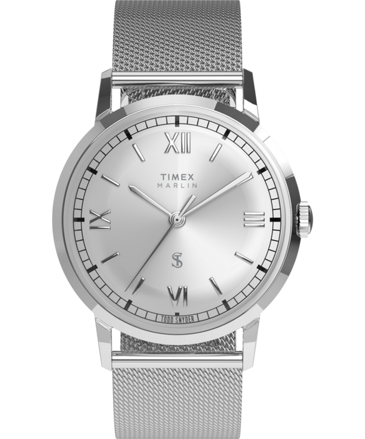 Timex Todd Snyder x Timex Marlin Mesh 34mm Stainless Steel Bracelet Watch