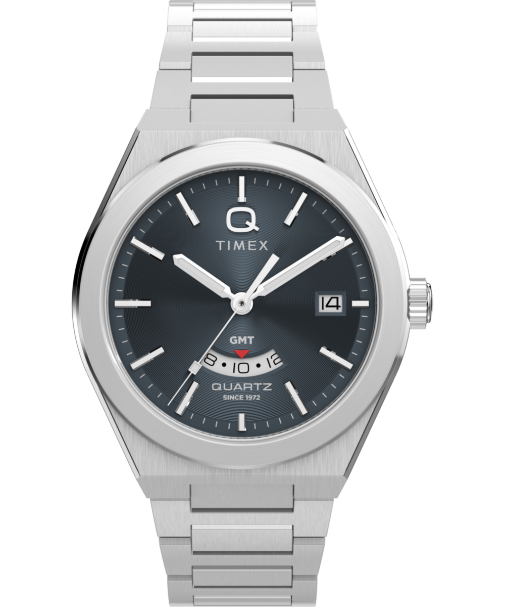 Timex Q Timex Continental GMT 39mm Stainless Steel Bracelet Watch