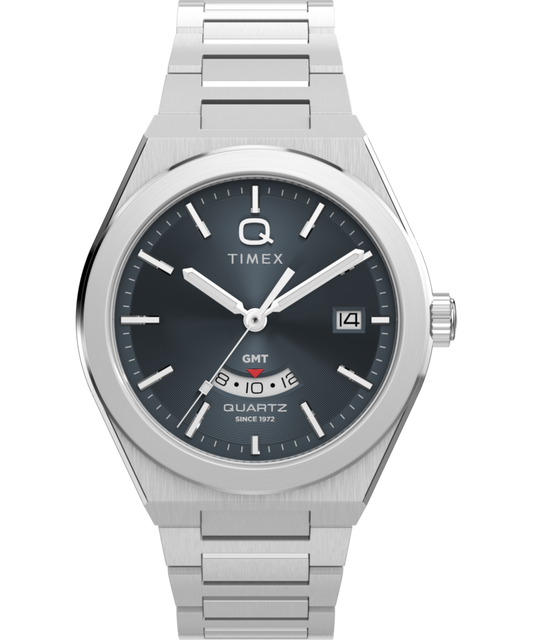 Timex Q Timex Continental GMT 39mm Stainless Steel Bracelet Watch