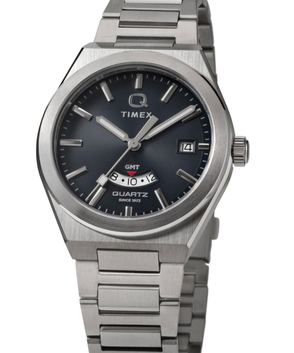 Timex Q Timex Continental GMT 39mm Stainless Steel Bracelet Watch