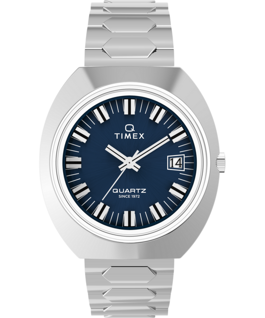 Timex Q Timex 1972 Time Machine Reissue 39mm Stainless Steel Bracelet Watch