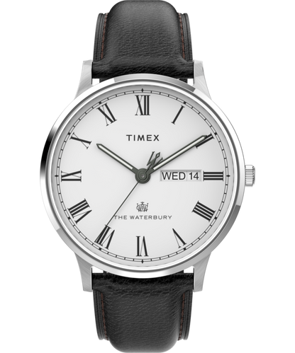 Timex Waterbury Classic Day/Date 40mm Leather Strap Watch