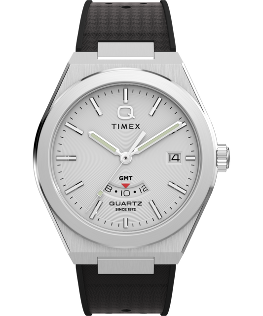 Timex Q Timex Continental GMT 39mm Synthetic Rubber Strap Watch